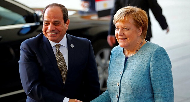 المستشارة الألمانية أنجيلا ميركل والرئيس المصري عبد الفتاح السيسي