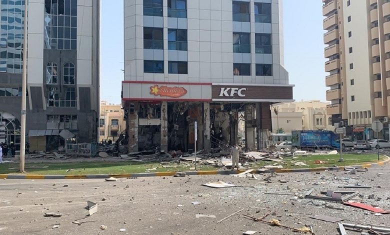 جانب من انفجار بمطعم في أبوظبي