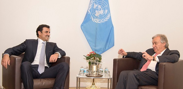 أمير قطر و غوتيريش