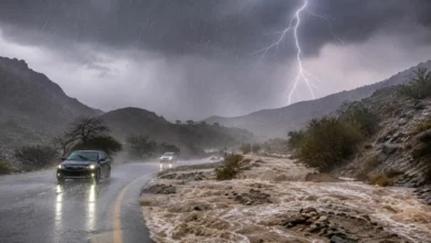 الأرصاد تحذر من أمطار غزيرة وبرَد وسيول في 5 مناطق وامتداد الغبار