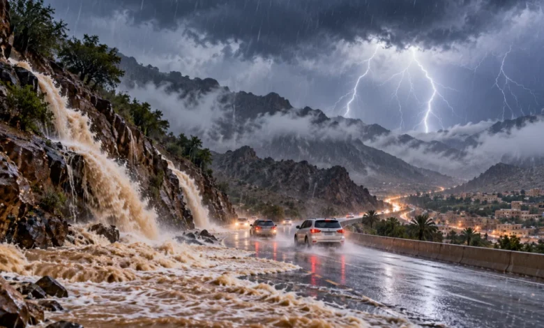الأرصاد: أمطار غزيرة وسيول على 4 مناطق وزخات بَرَد