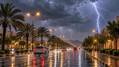 الأرصاد: أمطار غزيرة وسيول على 8 مناطق ورياح نشطة