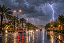 الأرصاد: أمطار رعدية غزيرة على 4 مناطق وجريان سيول محتمل